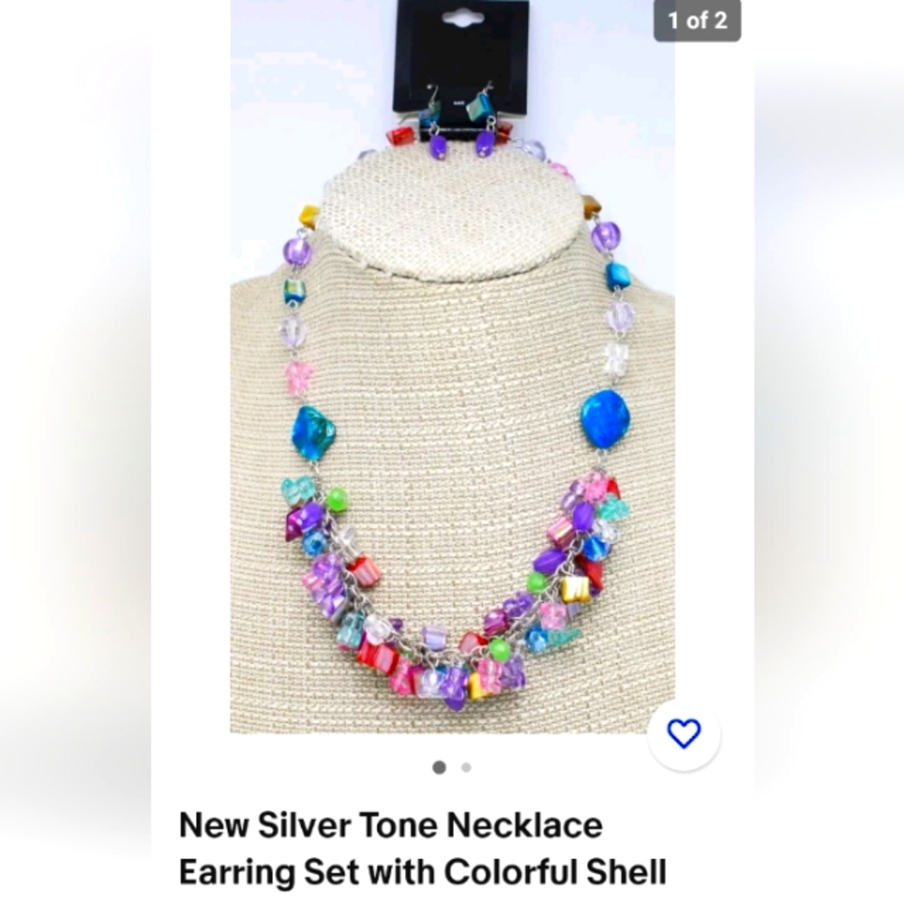 New colorful necklace & earrings set